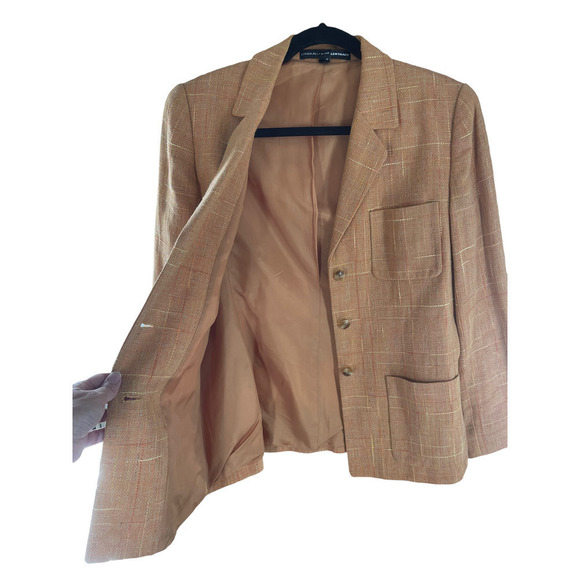 linda ALLARD ELLEN TRACY COPPER LINEN THREE BUTTON BLAZER - Picture 4 of 11